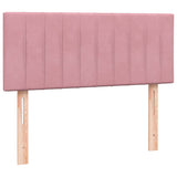 Letto a Molle con Materasso e LED Rosa 120x220 cm in Velluto