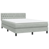 Letto a Molle con Materasso e LED Grigio Chiaro 160x210cm Velluto