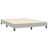 Letto a Molle con Materasso e LED Grigio Chiaro 160x210cm Velluto