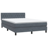 Letto a Molle con Materasso e LED Grigio Scuro 160x210 cm Velluto
