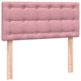 Letto a Molle con Materasso e LED Rosa 90x210 cm Velluto