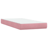 Letto a Molle con Materasso e LED Rosa 90x210 cm Velluto