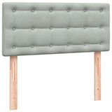 Letto a Molle con Materasso e LED Grigio Chiaro 100x210cm Velluto