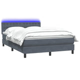 Letto a Molle con Materasso e LED Grigio Scuro 160x210 cm Velluto