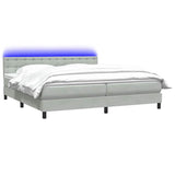 Letto a Molle con Materasso e LED Grigio Chiaro 180x210cm Velluto