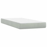 Letto a Molle con Materasso e LED Grigio Chiaro 80x220 cm Velluto