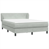 Giroletto a Molle con Materasso Grigio Chiaro 160x210cm Velluto