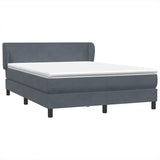 Giroletto a Molle con Materasso Grigio Scuro 160x210 cm Velluto
