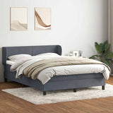 Giroletto a Molle con Materasso Grigio Scuro 160x210 cm Velluto