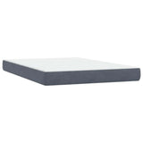 Giroletto a Molle con Materasso Grigio Scuro 160x210 cm Velluto