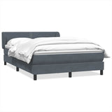 Giroletto a Molle con Materasso Grigio Scuro 160x210 cm Velluto