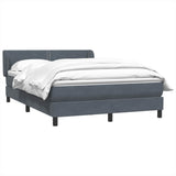 Giroletto a Molle con Materasso Grigio Scuro 160x210 cm Velluto