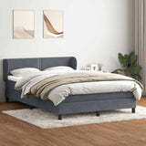 Giroletto a Molle con Materasso Grigio Scuro 160x210 cm Velluto