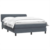 Giroletto a Molle con Materasso Grigio Scuro 160x210 cm Velluto