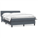 Giroletto a Molle con Materasso Grigio Scuro 140x220 cm Velluto