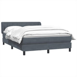 Giroletto a Molle con Materasso Grigio Scuro 140x220 cm Velluto