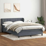 Giroletto a Molle con Materasso Grigio Scuro 140x220 cm Velluto