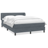 Giroletto a Molle con Materasso Grigio Scuro 160x210 cm Velluto