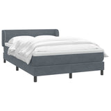 Giroletto a Molle con Materasso Grigio Scuro 160x210 cm Velluto