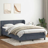 Giroletto a Molle con Materasso Grigio Scuro 160x210 cm Velluto