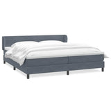 Giroletto a Molle con Materassi Grigio Scuro 180x210 cm Velluto