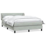 Giroletto a Molle con Materasso Grigio Chiaro 160x210cm Velluto