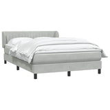 Giroletto a Molle con Materasso Grigio Chiaro 160x210cm Velluto