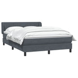 Giroletto a Molle con Materasso Grigio Scuro 160x210 cm Velluto
