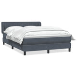 Giroletto a Molle con Materasso Grigio Scuro 140x220 cm Velluto