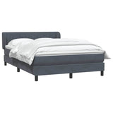 Giroletto a Molle con Materasso Grigio Scuro 140x220 cm Velluto