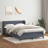 Giroletto a Molle con Materasso Grigio Scuro 140x220 cm Velluto