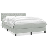 Giroletto a Molle con Materasso Grigio Chiaro 160x210cm Velluto