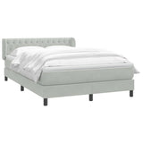 Giroletto a Molle con Materasso Grigio Chiaro 160x210cm Velluto