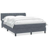 Giroletto a Molle con Materasso Grigio Scuro 160x210 cm Velluto