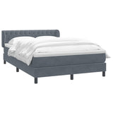 Giroletto a Molle con Materasso Grigio Scuro 160x210 cm Velluto
