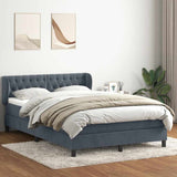 Giroletto a Molle con Materasso Grigio Scuro 160x210 cm Velluto