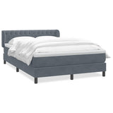 Giroletto a Molle con Materasso Grigio Scuro 140x220 cm Velluto