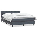 Giroletto a Molle con Materasso Grigio Scuro 160x210 cm Velluto