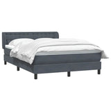 Giroletto a Molle con Materasso Grigio Scuro 160x210 cm Velluto