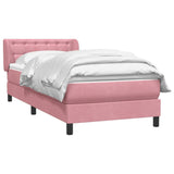 Giroletto a Molle con Materasso Rosa 90x220 cm Velluto
