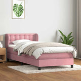 Giroletto a Molle con Materasso Rosa 90x220 cm Velluto