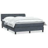 Giroletto a Molle con Materasso Grigio Scuro 140x220 cm Velluto