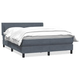 Giroletto a Molle con Materasso Grigio Scuro 160x210 cm Velluto