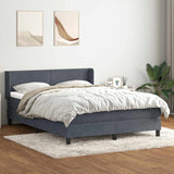 Giroletto a Molle con Materasso Grigio Scuro 160x210 cm Velluto