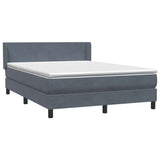Giroletto a Molle con Materasso Grigio Scuro 140x220 cm Velluto