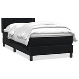 Giroletto a Molle con Materasso Nero 90x210 cm in Velluto