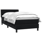 Giroletto a Molle con Materasso Nero 90x210 cm in Velluto