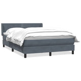 Giroletto a Molle con Materasso Grigio Scuro 160x210 cm Velluto