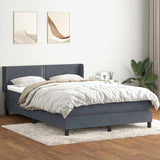 Giroletto a Molle con Materasso Grigio Scuro 160x210 cm Velluto