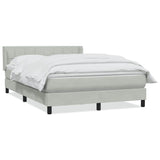 Giroletto a Molle con Materasso Grigio Chiaro 160x210cm Velluto